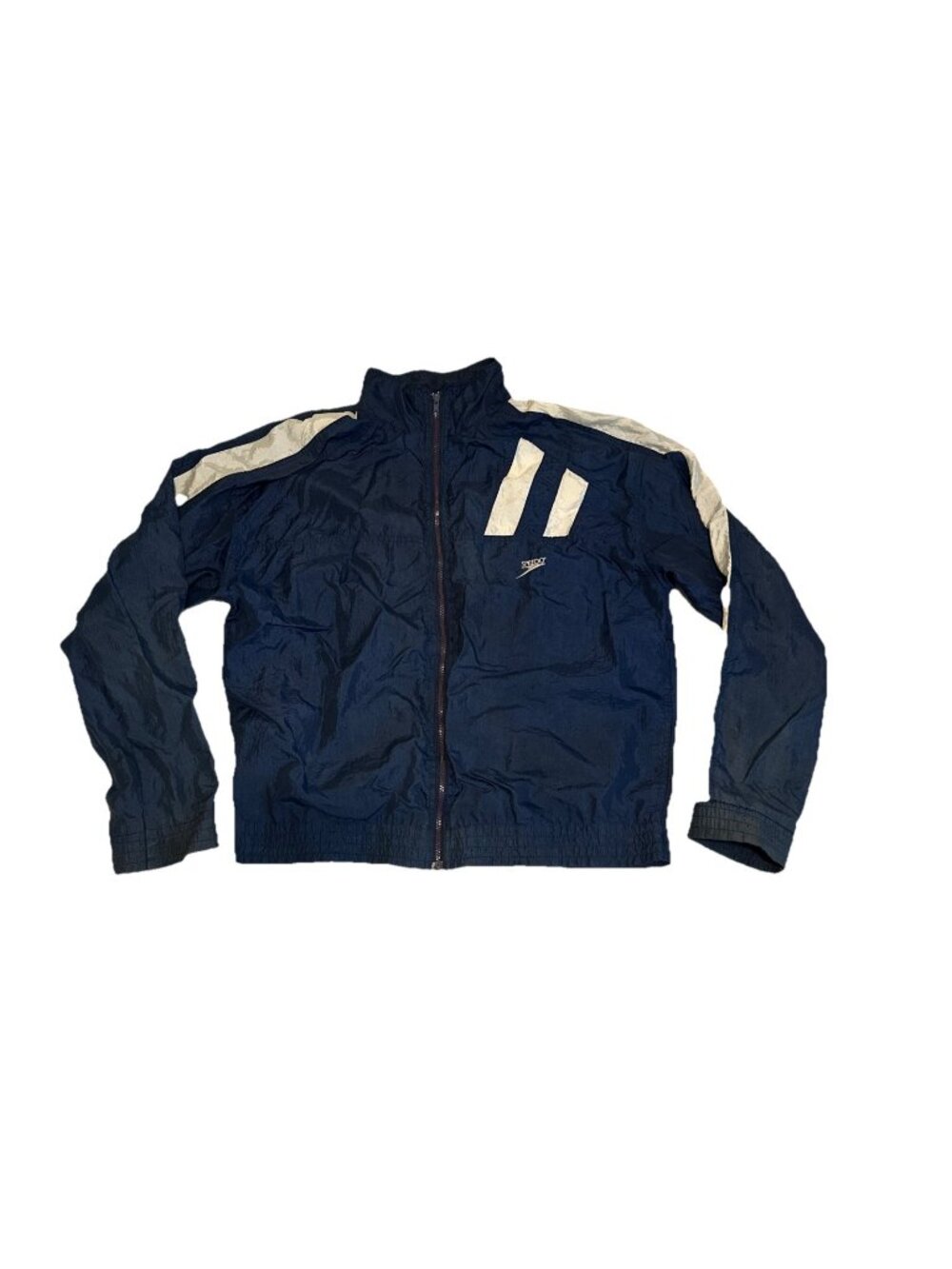 VTG 90s Speedo retro streetwear windbreaker track jacket athletic mens Blue XL